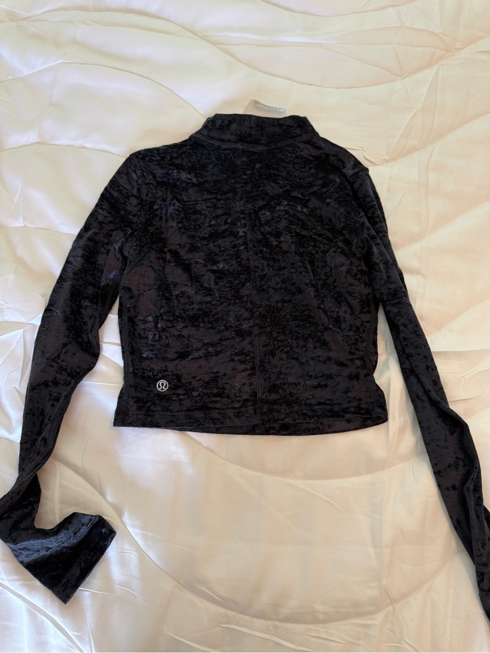 lululemon athletica Black Velvet-Texture long sleeve top